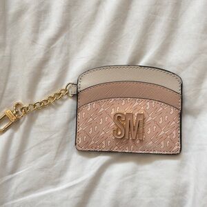 Steve Madden Beige and Gold Key & Card Holder